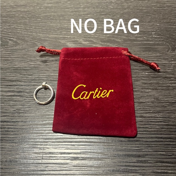 Silver Ring with Burgundy Pouch - Picture 1 of 4